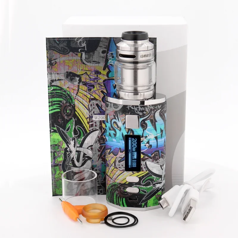 전자 담배 흡연 베이프, 제우스 X 메쉬 RTA 스타터 키트, 디지털 OLED 스크린, 200W 박스 모드, 4.5ml 무화기 기화기