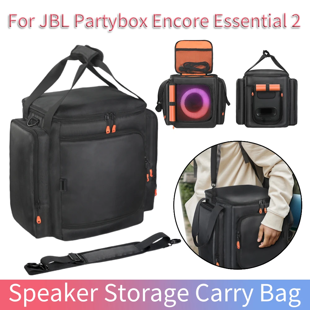 

Чехол для портативной колонки JBL Partybox Encore Essential 2 с карманом для микрофона, двусторонняя сумка для хранения колонок Encore Essential