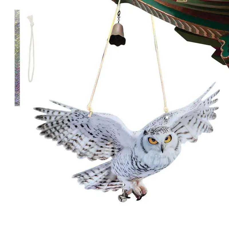 

1pc Bird Repellent Hanging Eagle Flying Owl Repellent Scarer Decoy Double-Sided Garden Bird Repeller Artifact With Sound