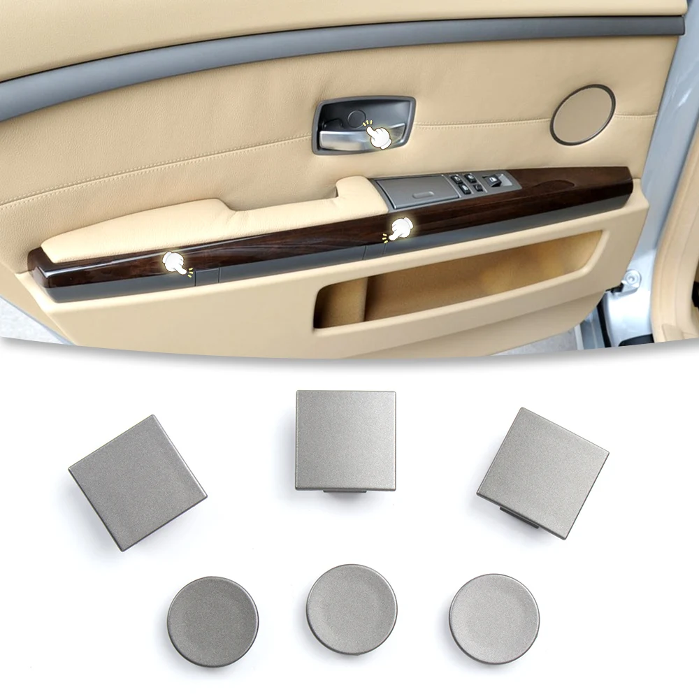 51417025647 Gray Front Door Flap Covers For BMW 7 Series E65 E66 2001-2008 Auto Door Screw Cover Trim Replacements