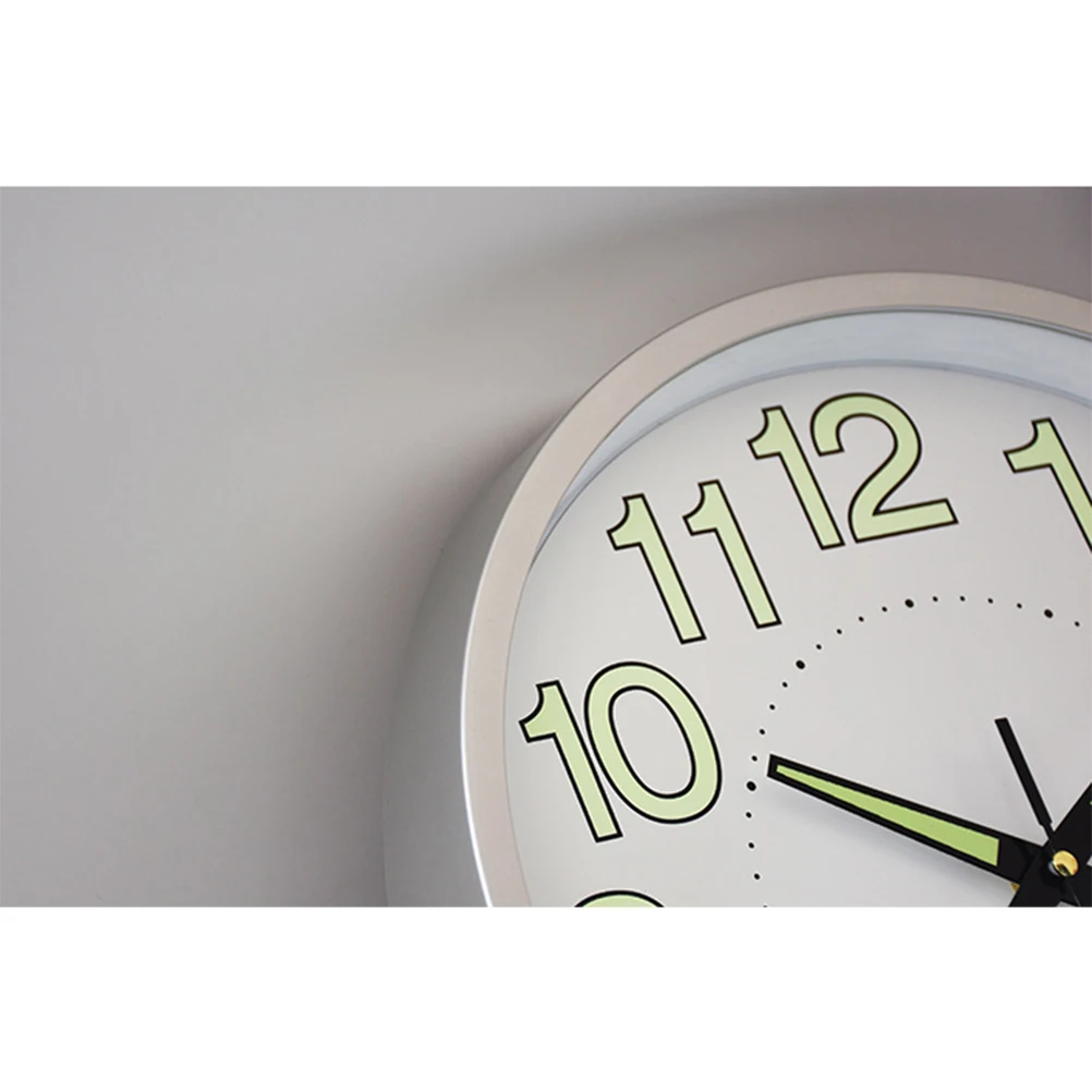 

12 Inches/30cm Luminous Wall Clock Powered for Living Room Illuminated Non Ticking High Precision