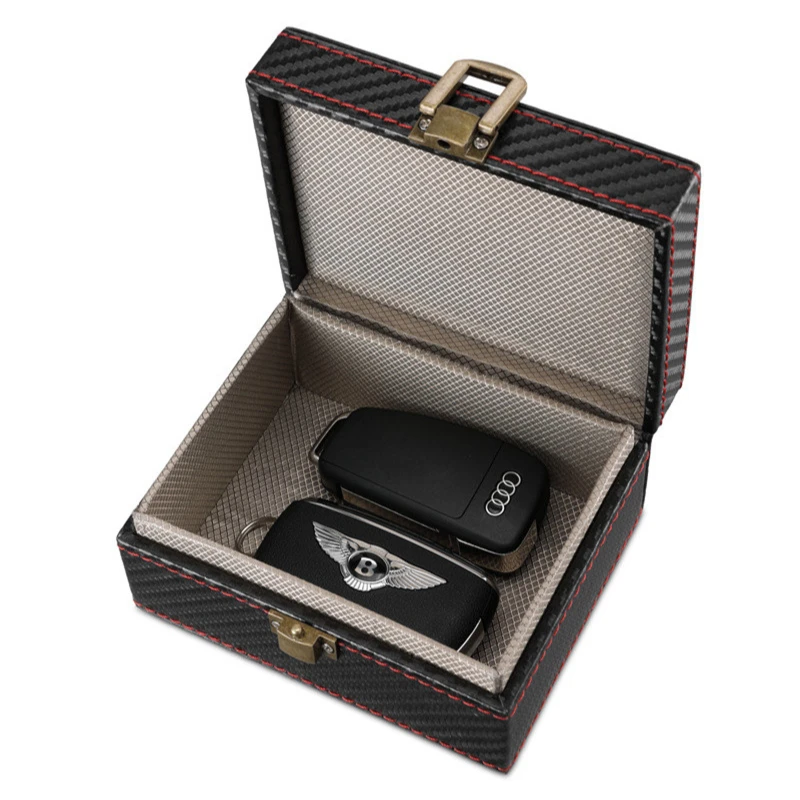 Carbon Fibre Mobile Phone RFID Faraday Box Car Key Signal Shielding Box Fob Protector Mobile Phone Card Storage Case