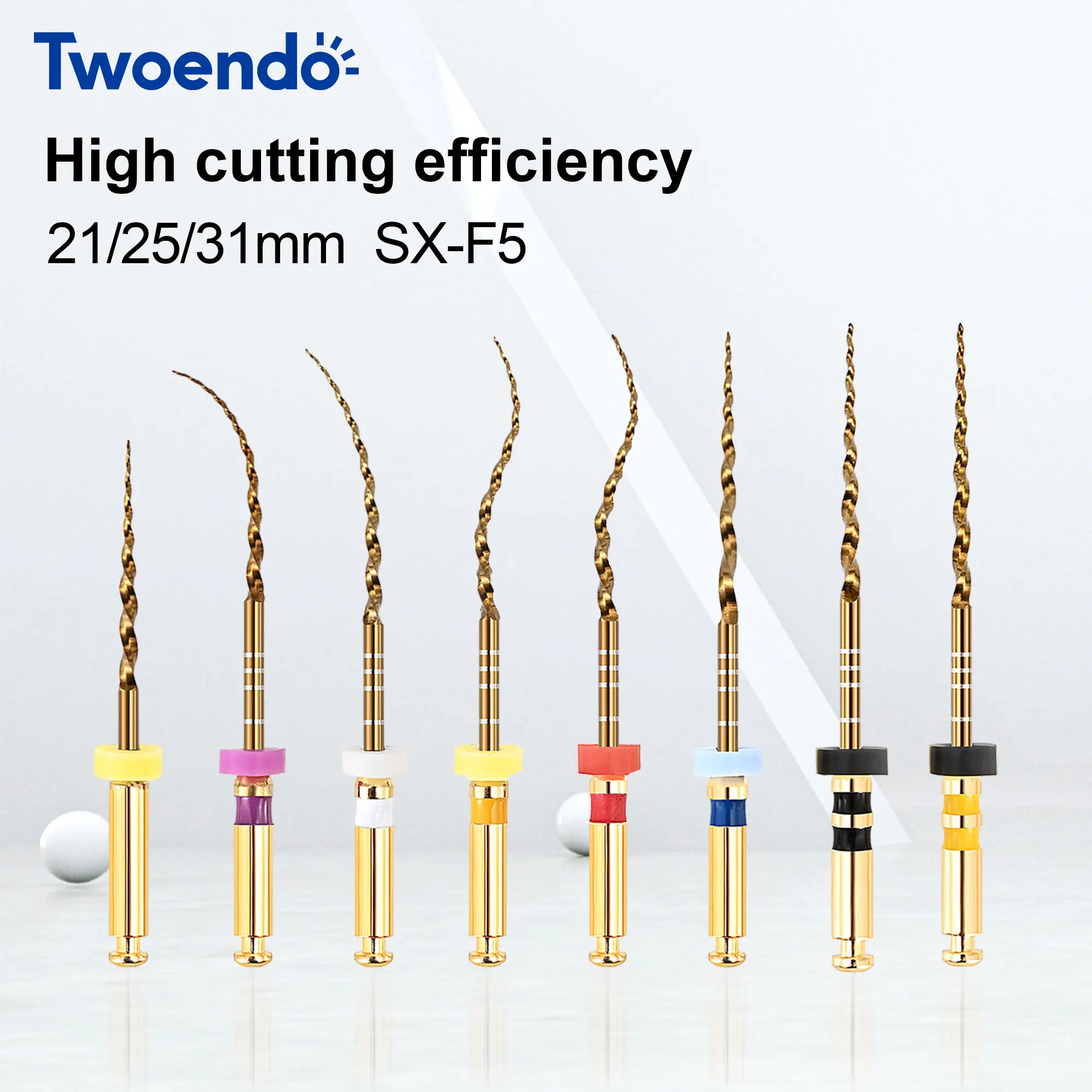 Twoendo Dental Heat Activated Canal Root File Pro-Taper Gold Flexible Endo Rotary Files Dentistry Endodontic Toolsry Tools 31mm