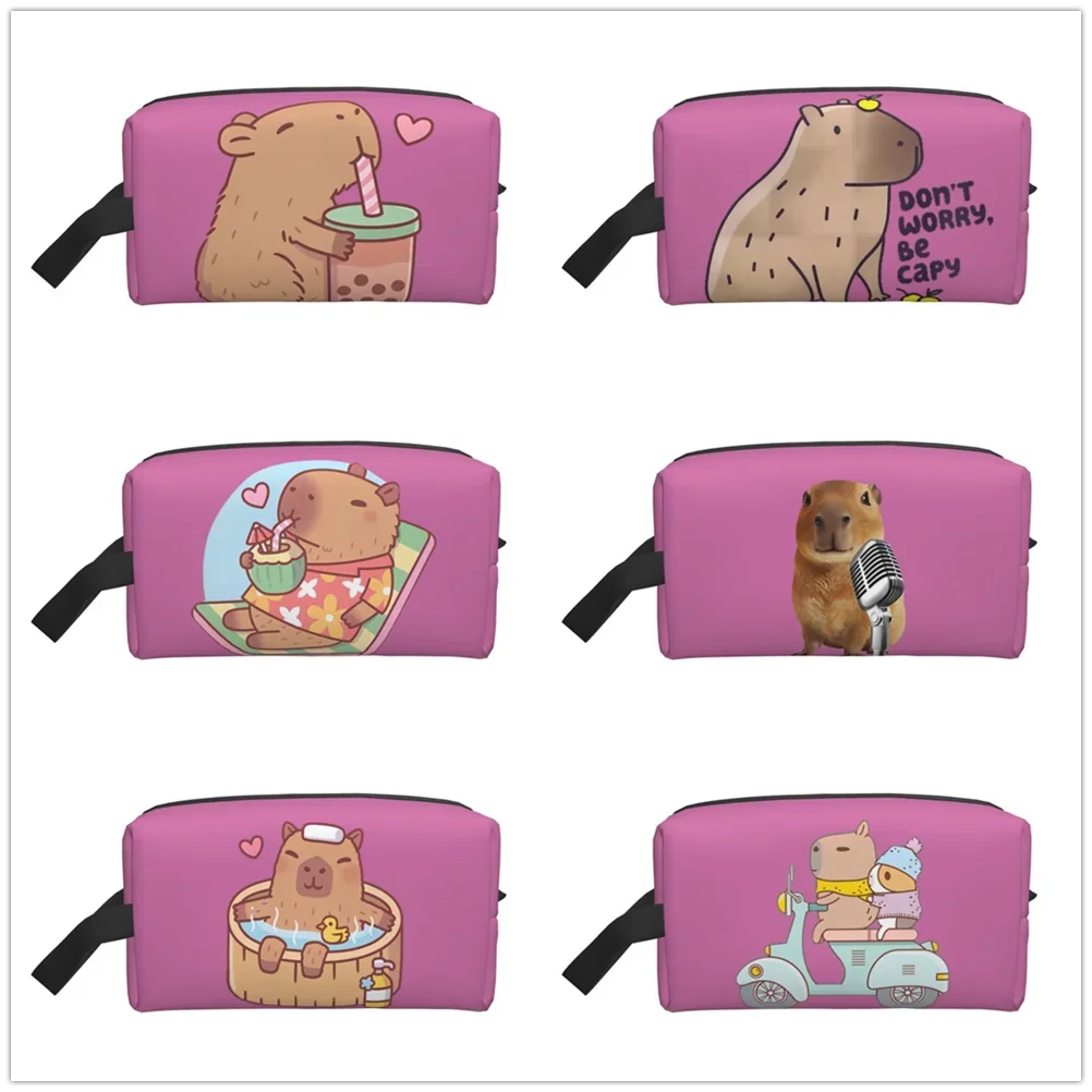 

Capybara Funny Animal Makeup bag Ladies Zipper large print travel storage Toiletry bag Pen bag Suitable for ladies travel gifts