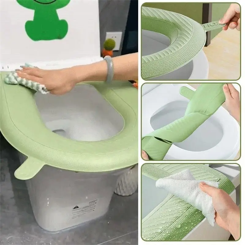 Sticky Toilet Mat Eva Waterproof Foam Toilet Seat Cover Thickened Household Universal Toilet Ring Mat Bathroom Accessories