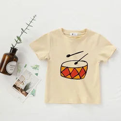 Summer Kids T-shirts Candy Color Tops for Boys Girls Tees Fashion Pattern Children Blouse Toddler Outfits Baby Clothing