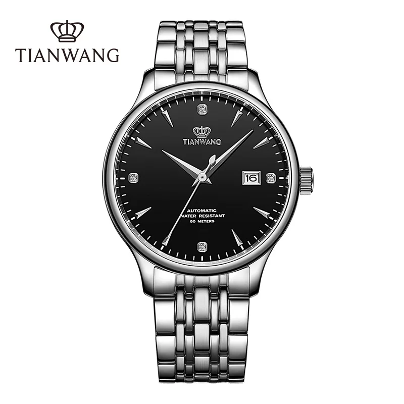 TIAN WANG Mens Watch Business Mechanical Watches For Men Automatic Movement Men\'s Wristwatch Classic Calendar Male Clock 오토매틱시계