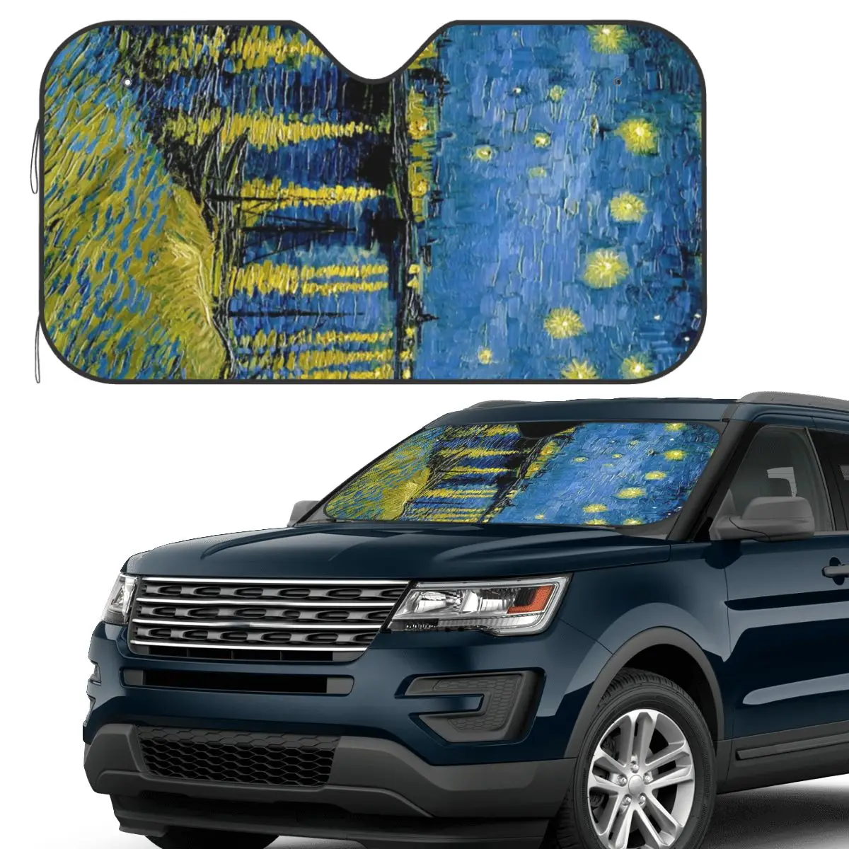 

Starlight Night Van Gogh Sunshade Windscreen Car Front Windshield Window Sun Visor Accessories Covers