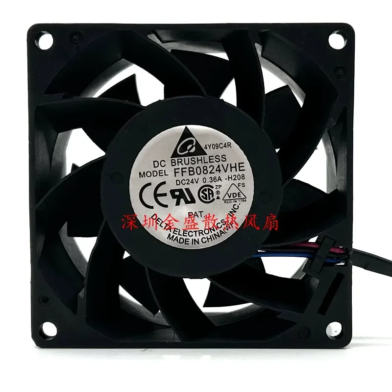 for Delta FFB0824VHE 24V 0.36A 8038 8CM Fan for Toshiba Elevator CV620 Inverter