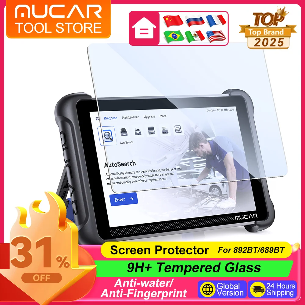 

Защитная пленка для экрана MUCAR 892BT, совместимая с Thinkcar Thinkscan 689BT, 8-дюймовый ЖК-дисплей, аксессуары для диагностического сканера