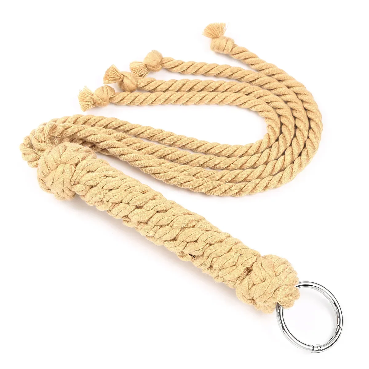 Woven Equestrian Riding Crop Detachable Metal Ring Horse Training Tool