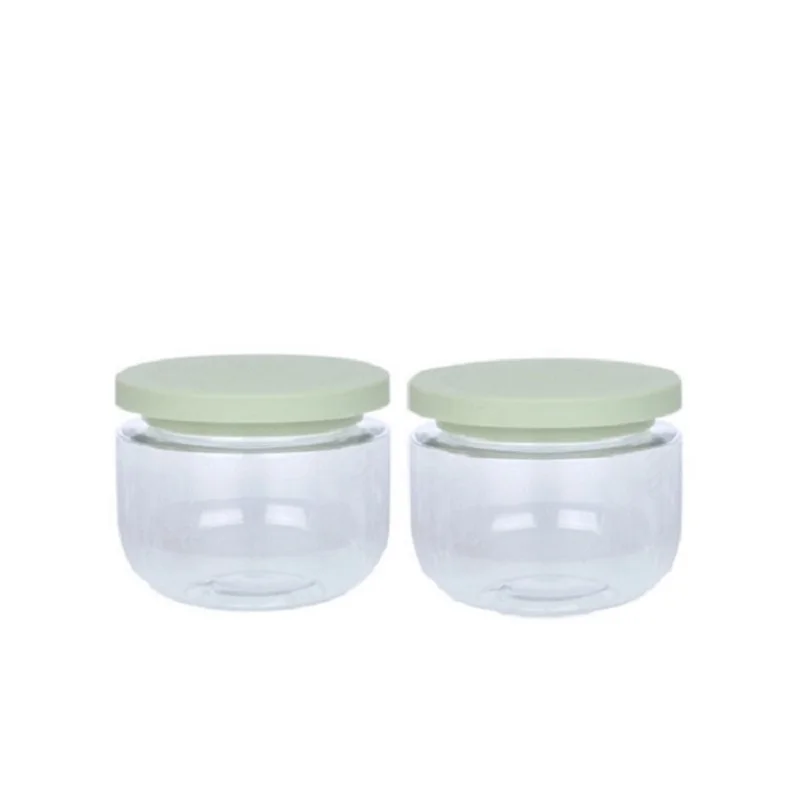 Clear Harir Wax Pots Makeup Containers Green/White Screw Lid Cosmetic Cream Jars Empty Plastic Pots Wide Mouth Bottle 8oz 250ml