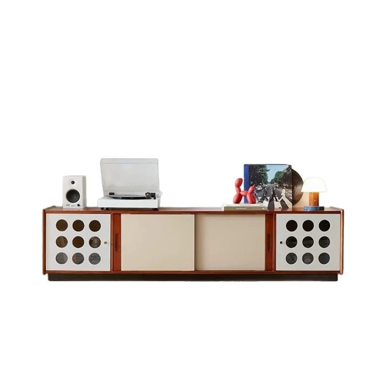 

Nordic solid wood medieval TV cabinet small apartment living room boxwood modern simple TV cabinet
