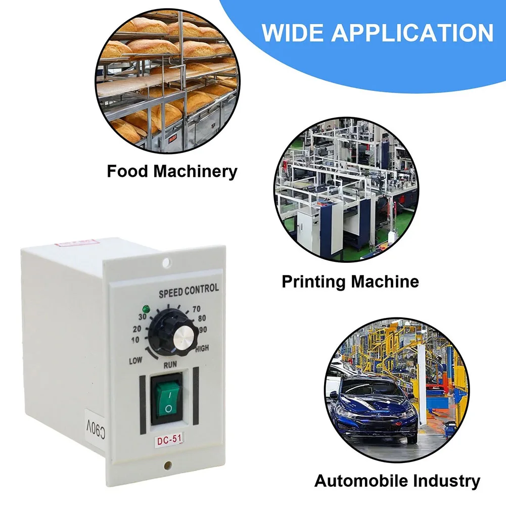DC Motor Control Device with Knob Interface 0-90V Output AC 110V Input for Low Power DC Motors Needing Smooth Operation
