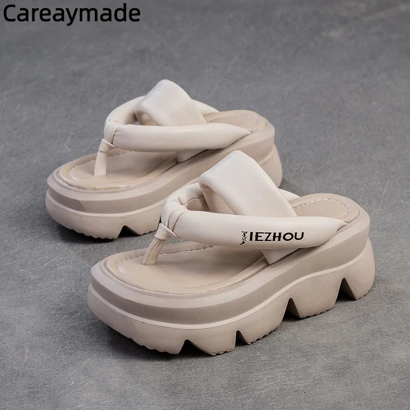 

Careaymade-открытый носок из овчины, кожаные полые модные сандалии, тапочки Мэри Джейн, дизайнерские женские летние туфли на плоской подошве, лоферы
