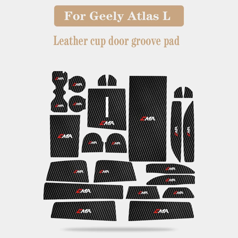 

For Geely Atlas L 2023 2024 Leather door groove pad central control internal water cup pad storage pad decoration