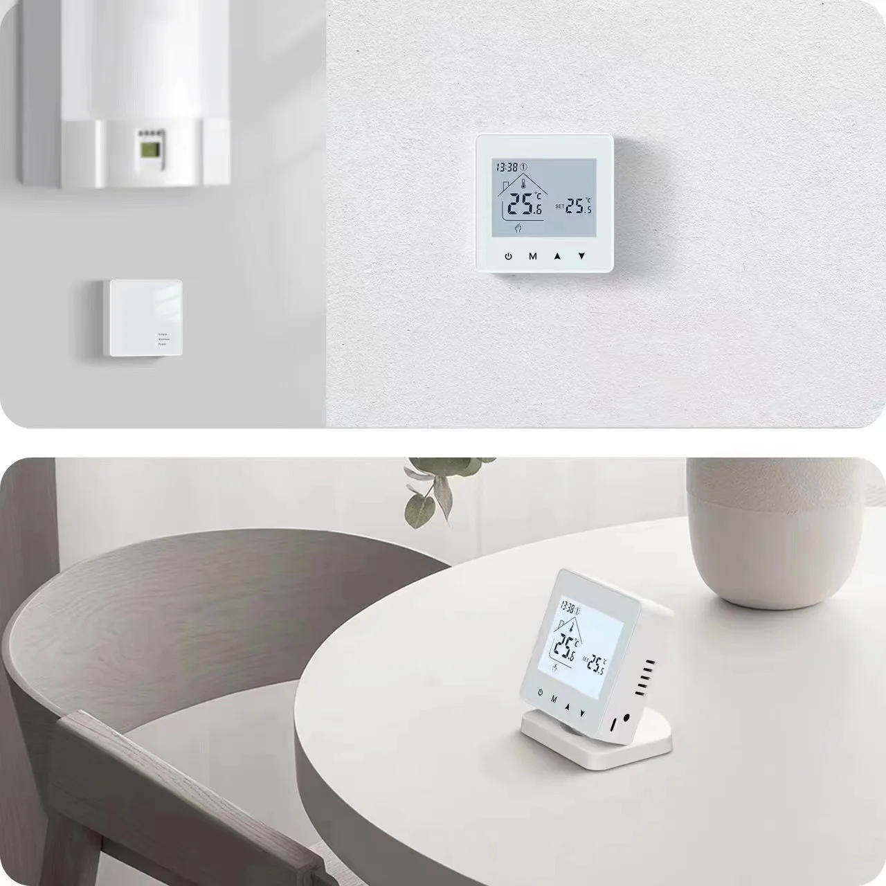 Tuya RF Wireless Connection, Smart Room Thermostat, Water Heating, Gas Wall Hung Boiler, Touch Screen, WiFi Mobile Phone Control