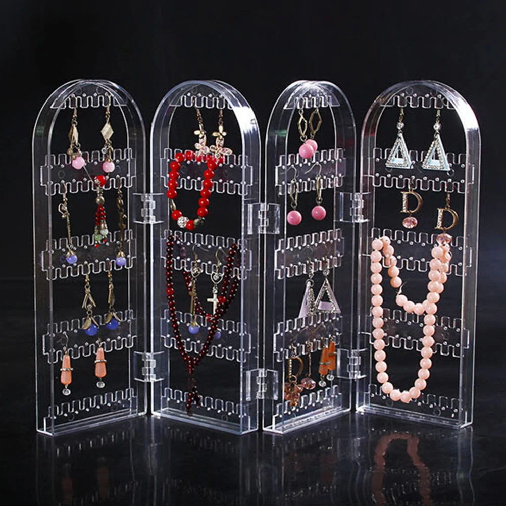 

Ear Studs Display Stand Dust-free Jewelry Holder Earring Organizer Rack Transparent
