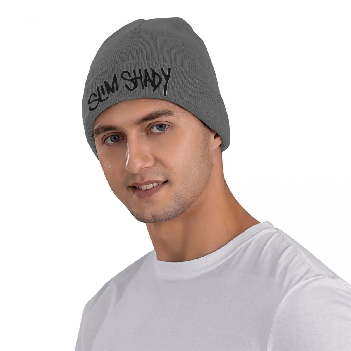 Slim Shady Beanie Hats Eminem Skullies Beanies Kpop Warm Men Women Caps Winter Custom Cool Bonnet Hats Birthday Gift