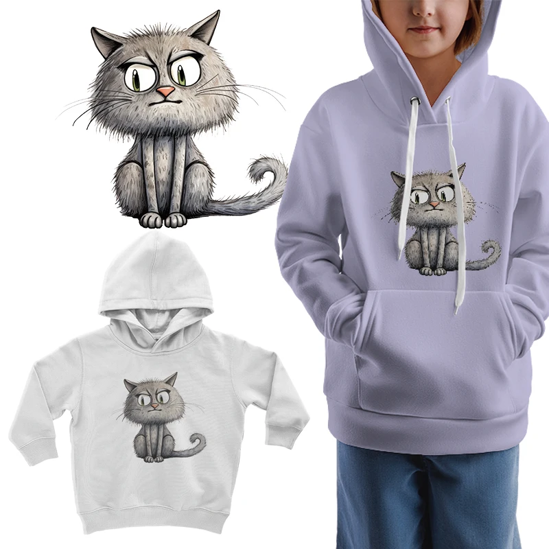 Funny Cats Iron On Patches Iron on transfer for clothing dtf transfers ready to press Heat Transfer Printing