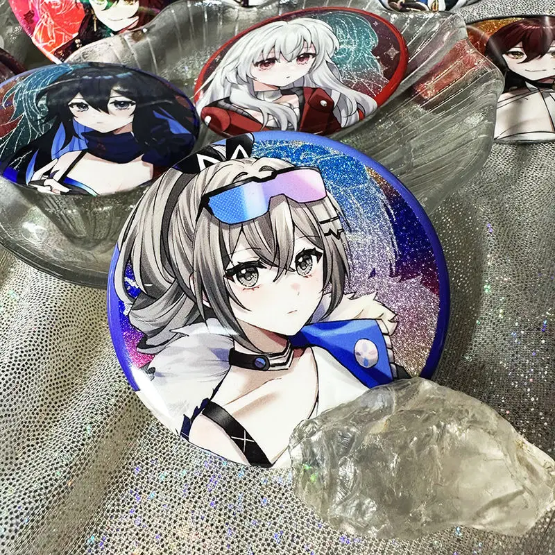 Honkai:Star Rail Original Fanworks Kafka Xuan Fu Blade Luocha Multi-colored Glitter 58mm Badge or 62x130mm Bookmark Fans Gifts