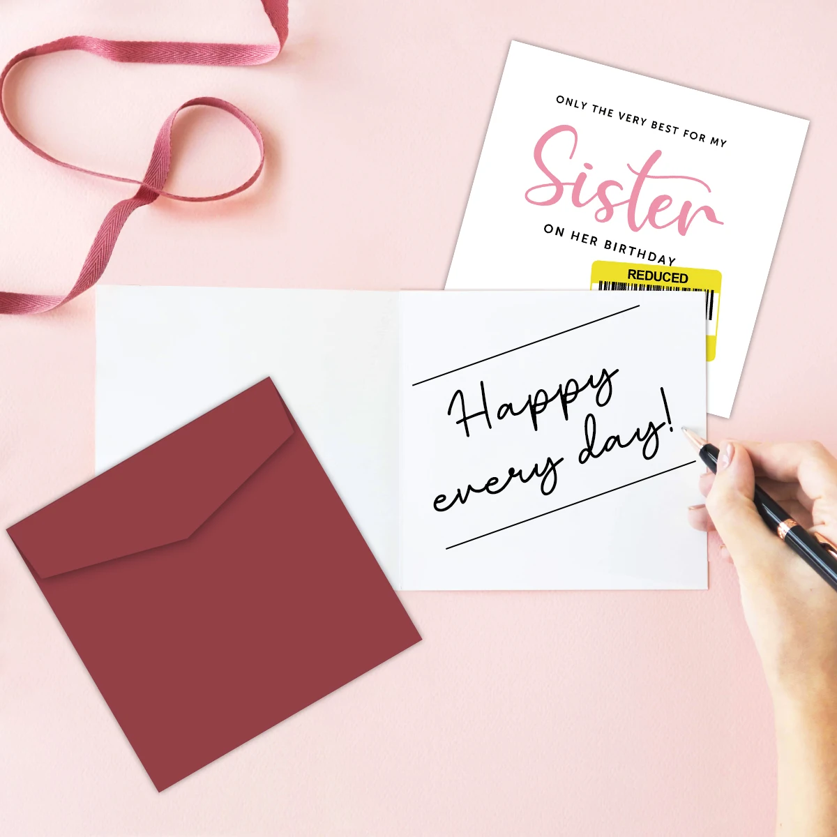 1 Stück lustige Geburtstagskarte für die Schwester, reduzierte Karte, humorvolle Geburtstagskarte für die Schwester mit Umschlag, Geburtstagsgeschenke für die Schwester. – Detail 12