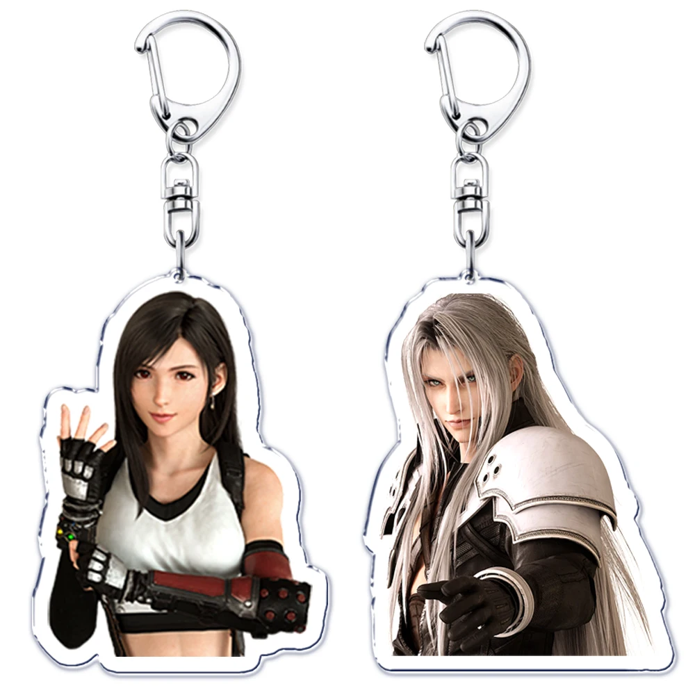 Action Game Keychains for Accessories Key Chain Jewelry Keyrings Cloud Strife Ffvii Tifa Sephiroth Vincent Valentine Fans Gifts