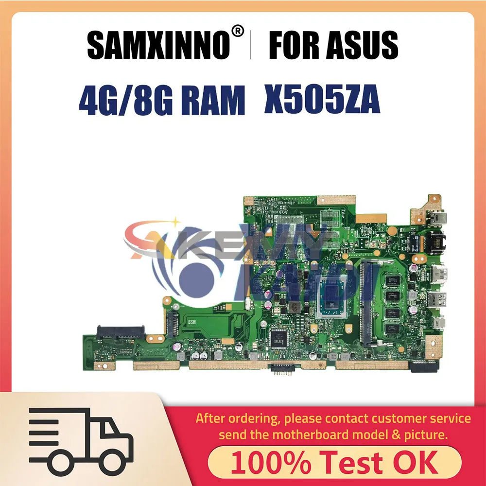 Notebook Mainboard For Asus Vivobook15 X505 X505ZA F505Z A505Z A505ZA Laptop Motherboard R3-2200U R3-2300U R5-2500U 4G 8G RAM