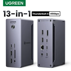 UGREEN Revodok Max 13-in-1 Thunderbolt 4 Docking Station 40Gbps TBT4 Dual 4K60Hz Single 8K30Hz 2.5G RJ45 10Gbps USBA&C SD&TF 4.0
