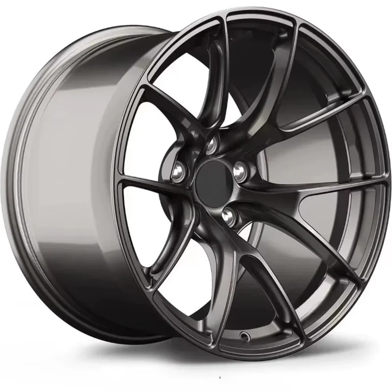 Custom Forged Monoblock Wheels 5x112 18 19 20 21 Inch Multi-Spoke 6061-T6 Aluminum Gloss Black Polished Face Made to Order