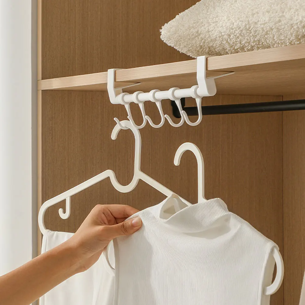 

2Pcs Cabinet Door Hooks Rack Kitchen Towel Holder White Space Saving Multi Functional Plastic Easy Installation for Kitchen