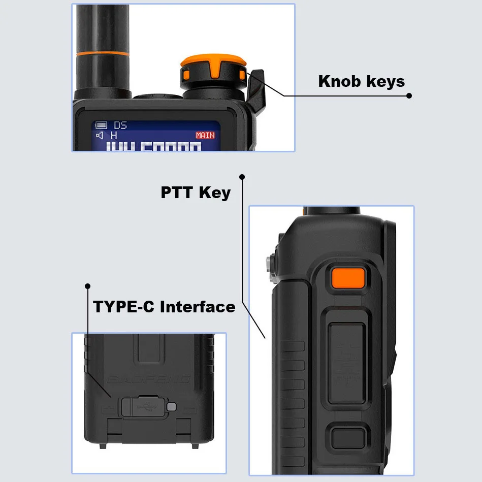 Nieuwe Baofeng UV-K5Plus Walkie Talkie BF-K5plus Tweeweg Radio 'S Hoog Vermogen Lange Afstand Type-C Draagbare Radio UV-K5 Verbeterde Versie