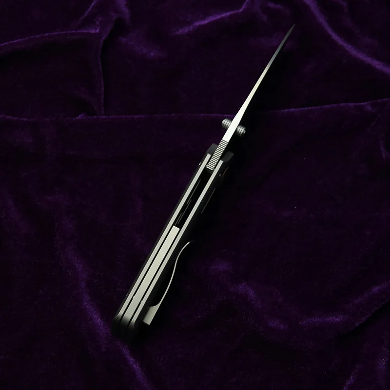 LEMIFSHE personalizado nueva hoja Real D2 mango de titanio rodamientos de cerámica herramienta EDC de bolsillo cuchillo plegable para acampar al aire libre