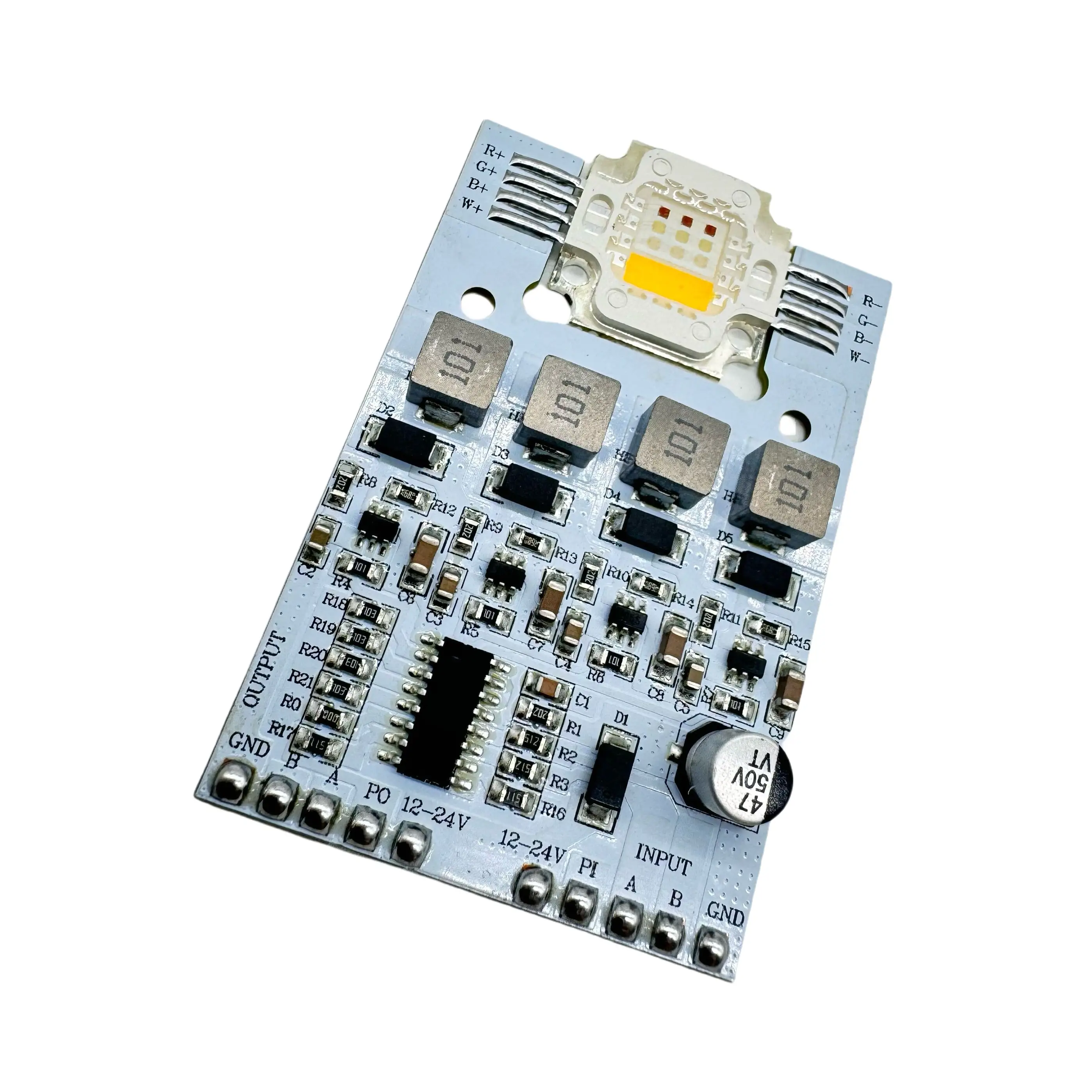 Module de pixels LED haute puissance DMX512 12W, module de pixels DMX512 RGBWW; projecteur de pixels polychrome adressable RGBW DC12-24V