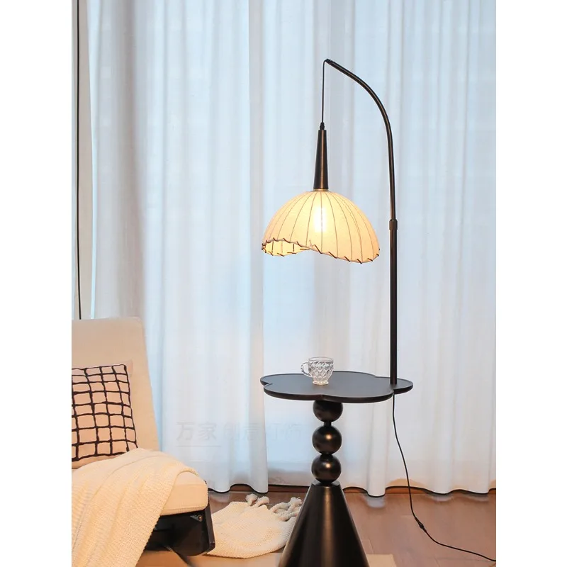 French Vintage Floor Lamp with Side Table Mid-Century for Living Room Bedside Sofa Lighting Room Decoration Light Floor Lamp LED