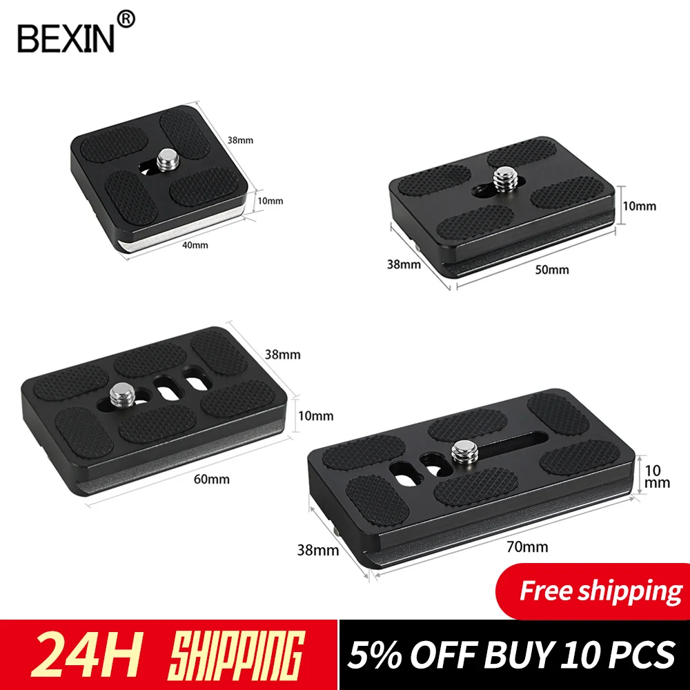 BEXIN tripod plate quick release plate small camera plate quick clamp fast mount PU plate for arca swiss dslr camera tripod head