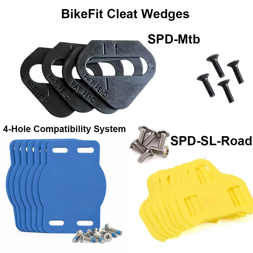 Cuñas de tacos BikeFit para Shimano Road SPD-SL KEO y MTB SPD ATAC SpeedPlay Crank Bros Cleats 8 unids/pack accesorio para bicicleta
