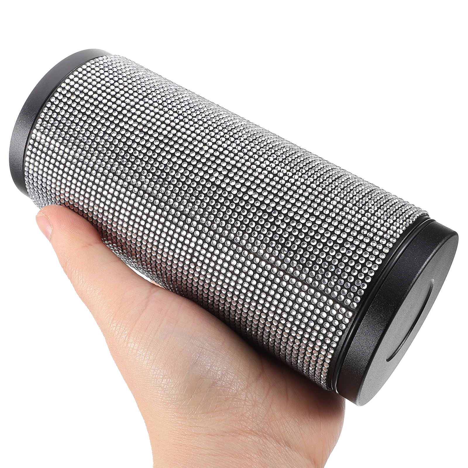 

Round Car Tissues Holder White Diamond Tissue Box For Car Refillable Paper Holder For Vehicle Home Office