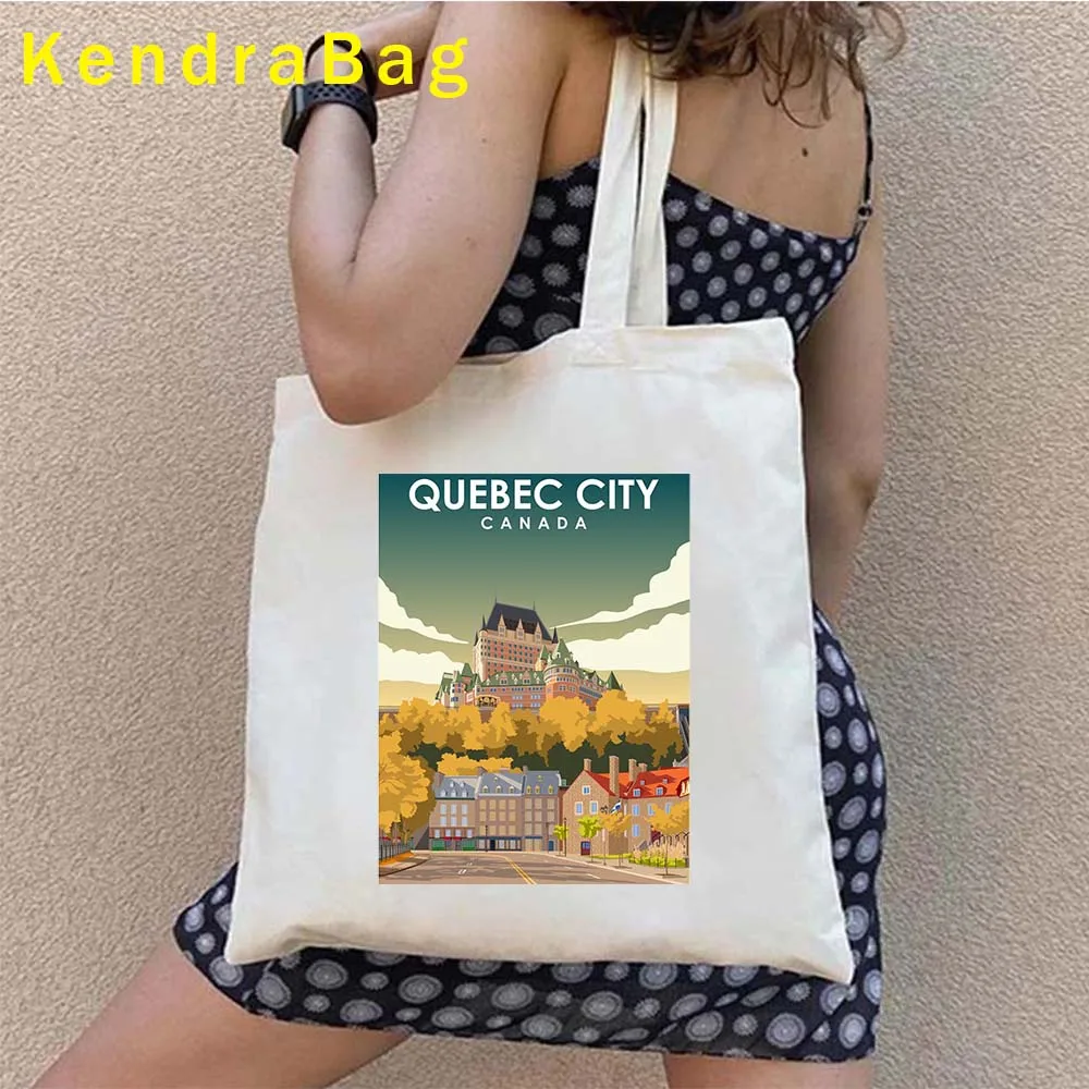 Toronto Quebec Montreal Canada Abstract City Landscape Vancouver Whistler Ottawa Canadian Halifax Calgary Poster Gift Totes Bags