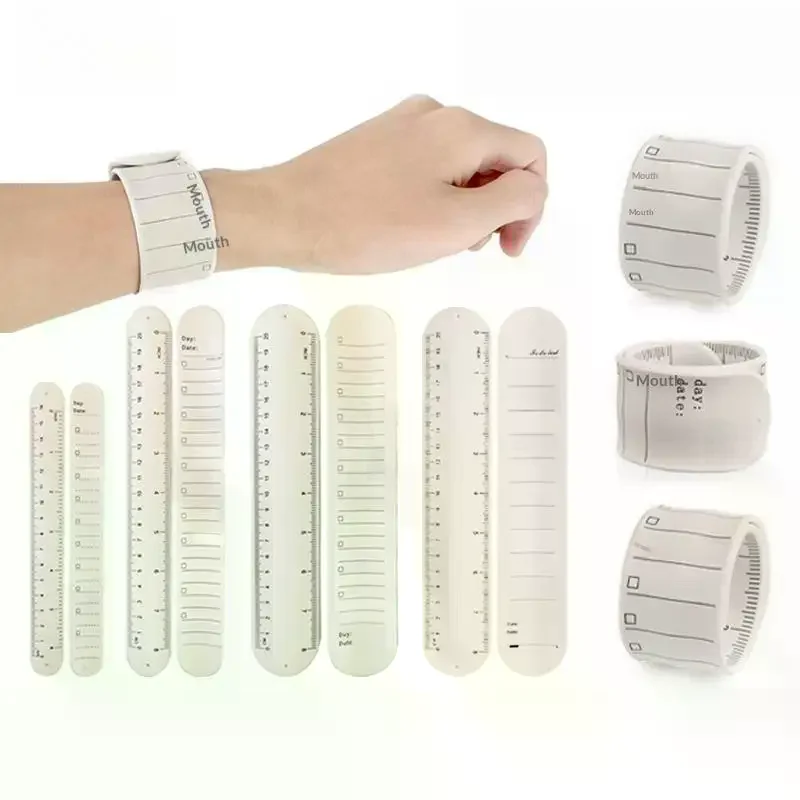 1/4Pcs Waterproof Erasable With Scale Silicone  Wristband Reusable Writeable To-do List Wrist Strap For Forgetful Elderly