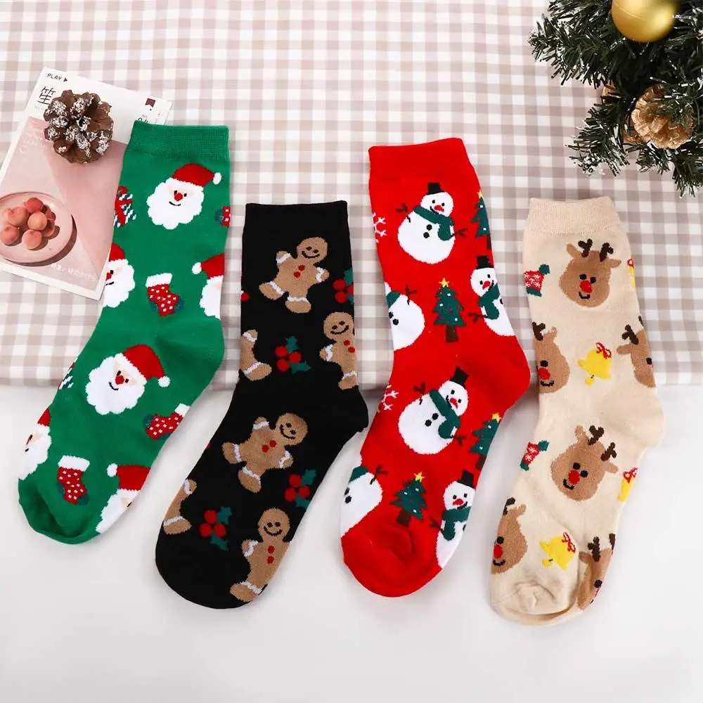 

Cute Comfortable Snowman Elk Girls Gift Fashion Design Korean Style Socks Mid-Tube Socks Women Socks Christmas Socks
