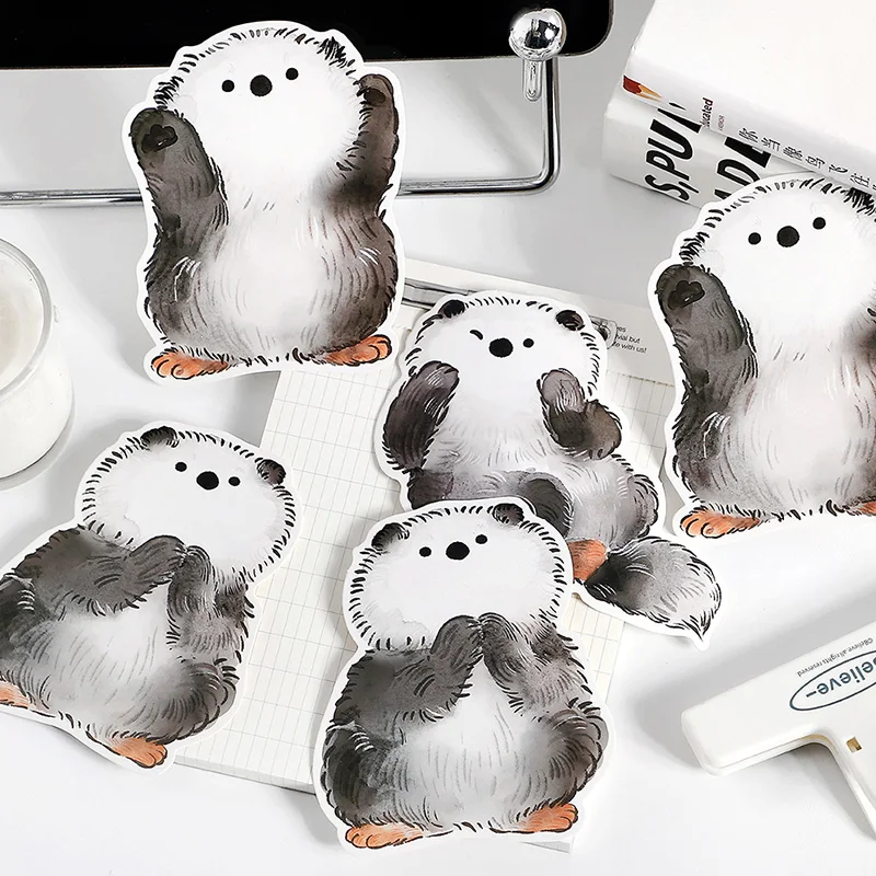 15Sheets Watercolor Animal Postcard Set Cat Panda Goldfish Design Press for DIY Journaling Scrapbooking & Gift Making