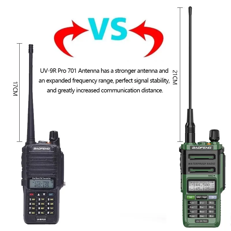 Baofeng UV-9R Pro IP68 Waterproof Walkie Talkie Dual Band VHF UHF Long Range UV-9R Plus Portable Ham Two Way Radio For Hunting