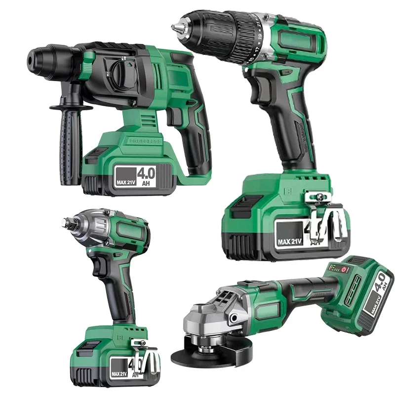 Combo Mini 10mm Power Drills Wireless Electrical Cordless Brushless Impact & Hammer Drill Lithium Battery Cordless Tools