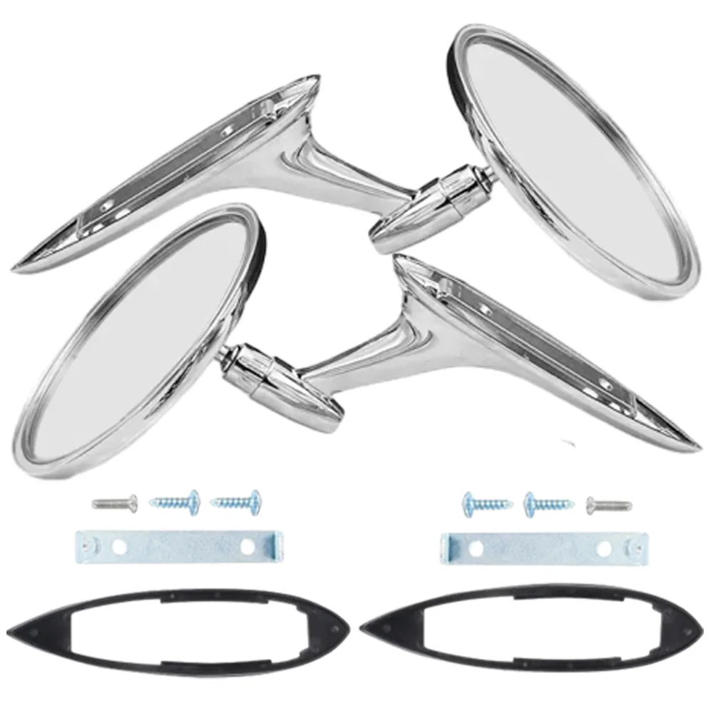 Par de Retrovisores Exteriores Redondos Retro para Chevrolet Impala, Corvair, Chevy II, Biscayne, Bel Air, Nova 654394765672, 2802834