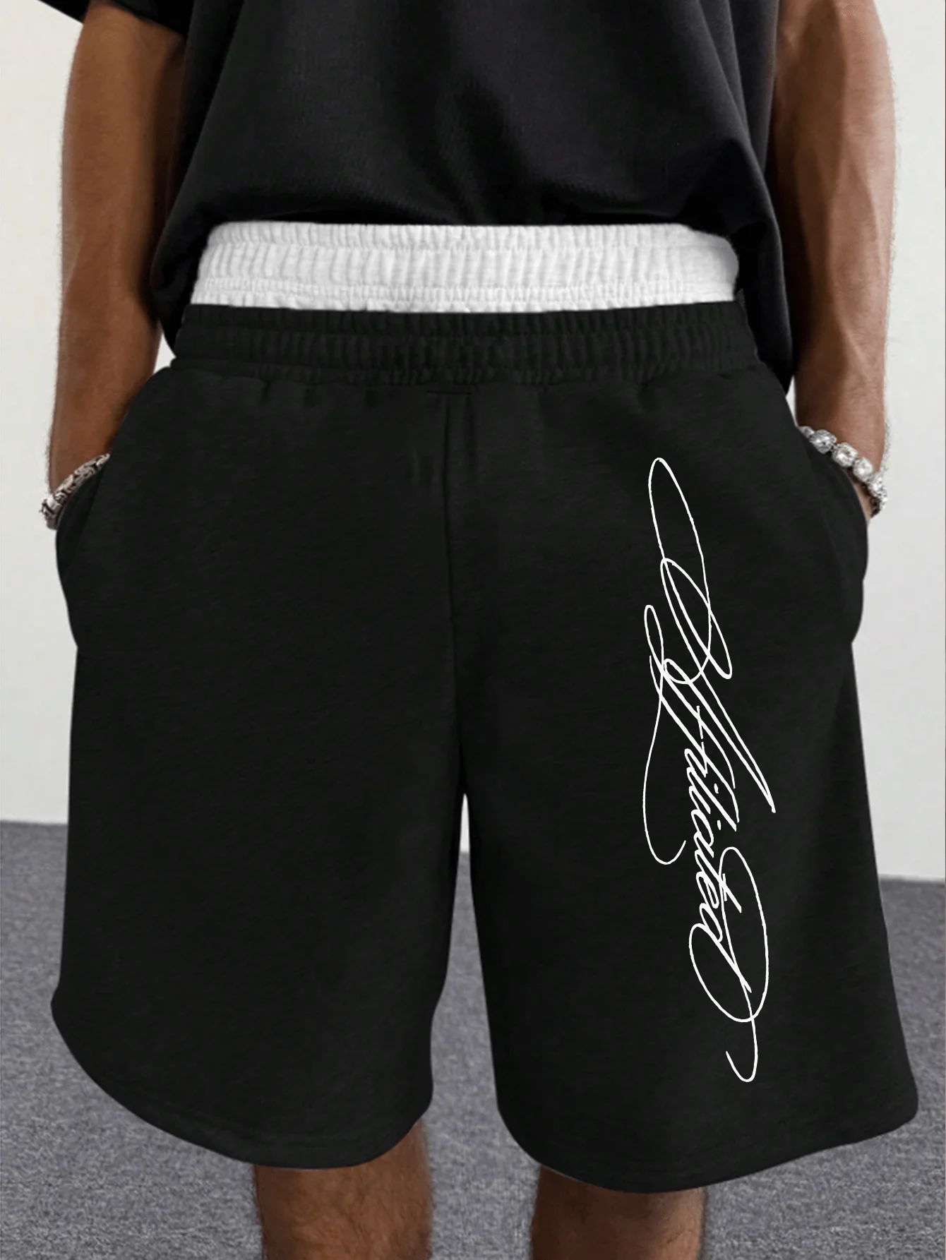 2026 New Product Y2K Thin Velvet Loose Printed Fashion Sports Men'S and Women'S Same Waist Shorts
