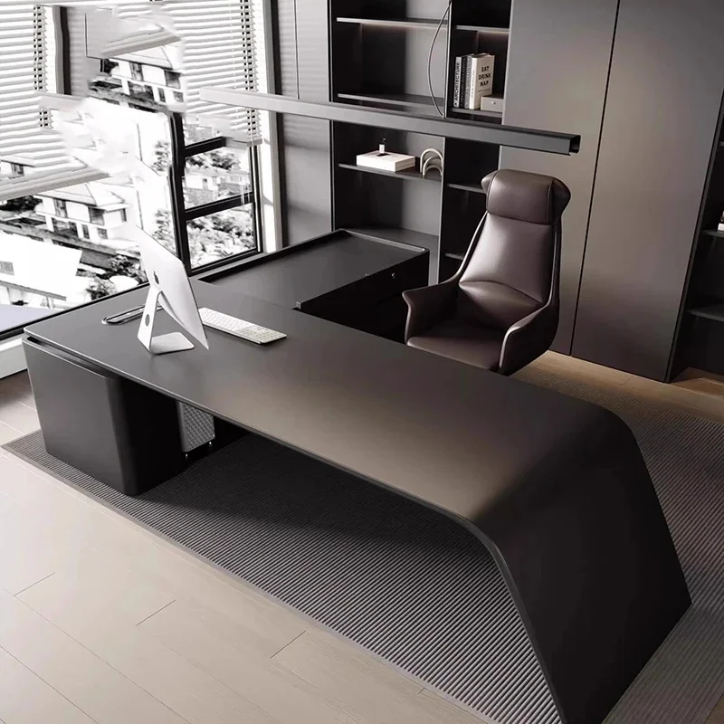 Long Executive Modern Wooden Luxury Storage Reception Office Desk Aesthetic Display Escrivaninha Trendy Furniture