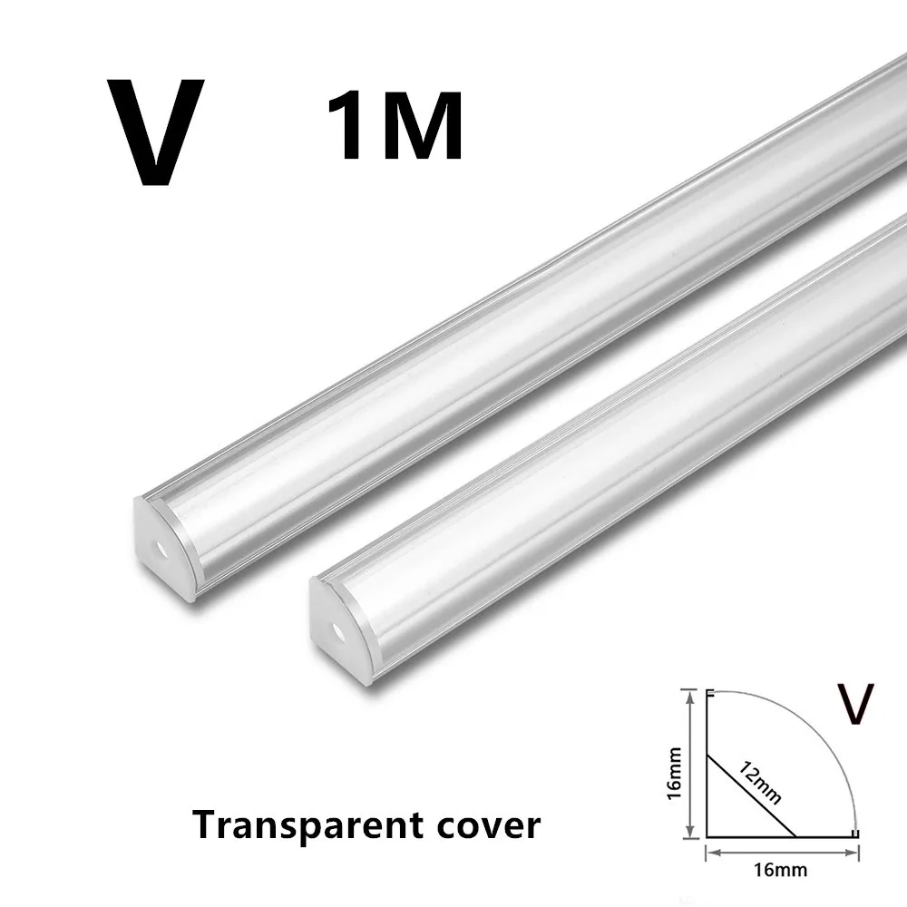 10-100PCS DHL 1m LED strip aluminum profile 5050 5730 LED hard bar light led bar aluminum channel housing withcover end cover