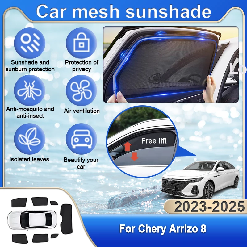 

Автомобильные солнцезащитные чехлы для Chery Arrizo 8 2023 2024 2025, теплоизоляция, защита от ультрафиолета, летняя защитная оконная козырек, автомобильный солнцезащитный козырек