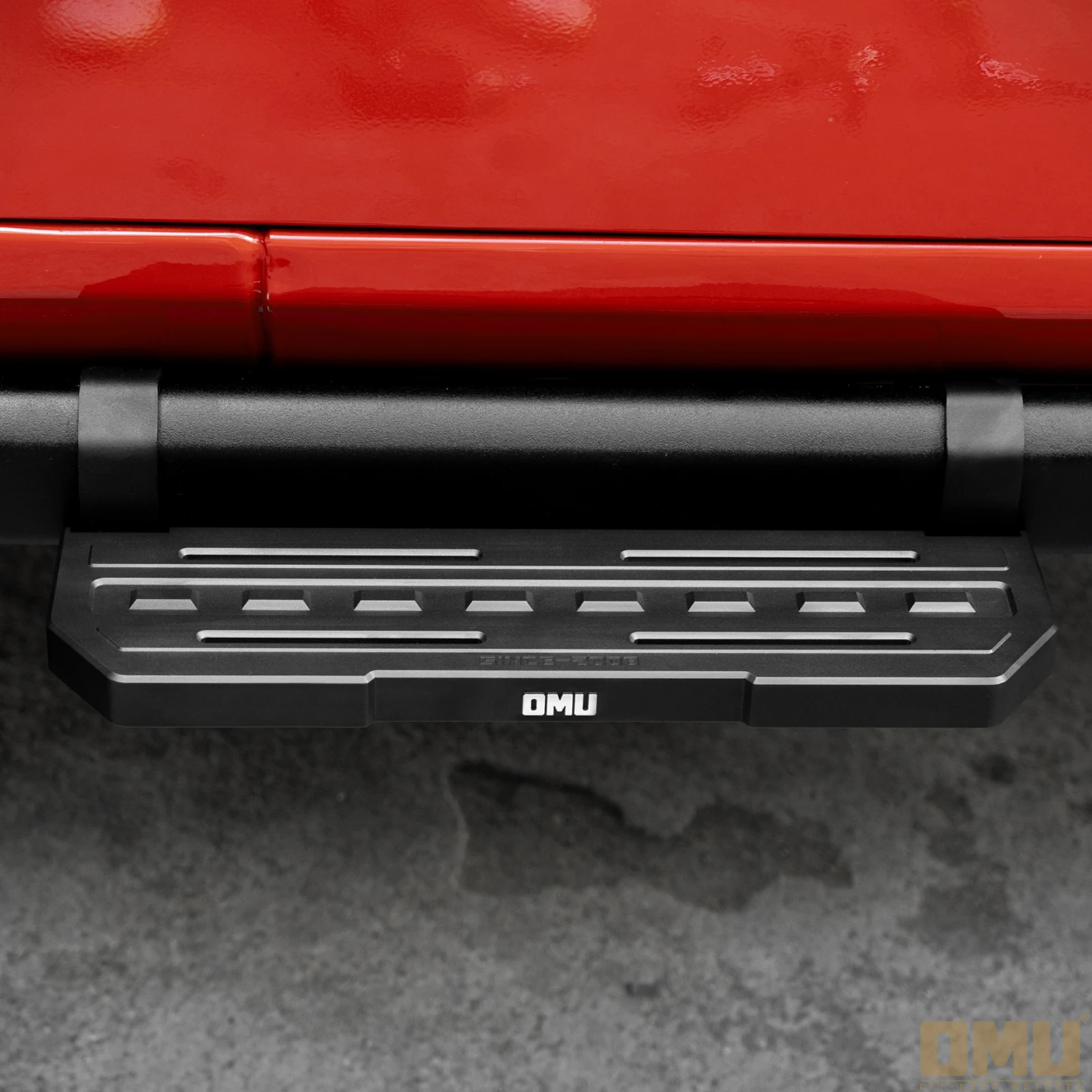 OMU Genesis Series Aluminum Running Board Extended Side Step For Jeep Wrangler JL 2-Door 2018-2025 with Rubicon OEM Side Bar